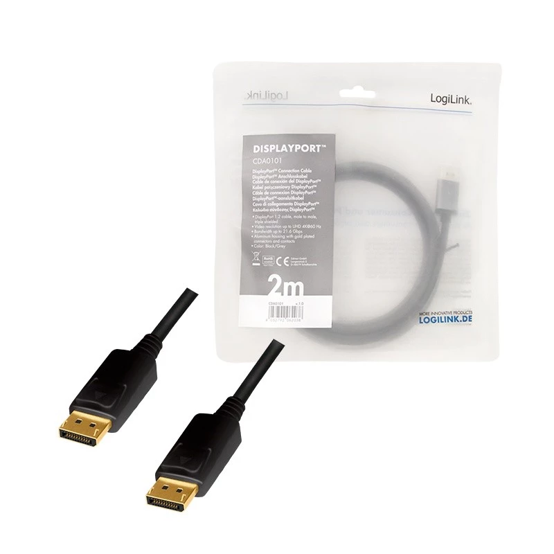 DisplayPort kaabel LogiLink CDA0101 2 m must hall