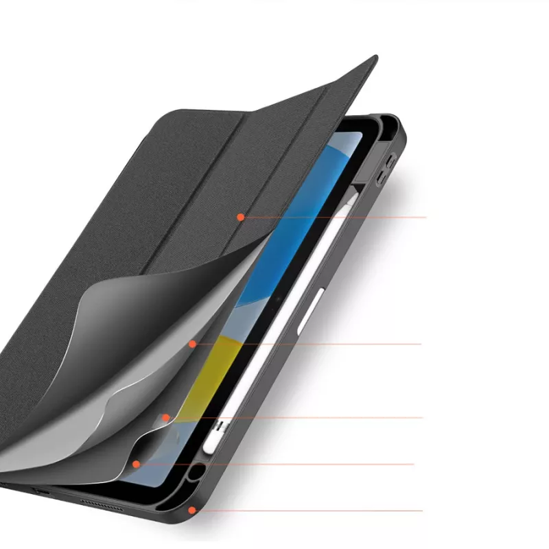 Tahvelarvuti ümbris dux ducis DUX DUCIS DOMO kokkupandav pliiatsihoidikuga iPad 10 (2022) must