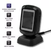 Fikseeritud 1D/2D vöötkoodiluger QOLTEC 50864, LED-andur, USB-juhtmega, must, 145×85×80 mm