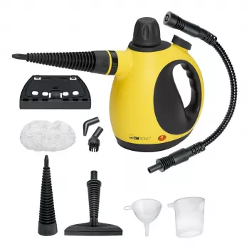 Kaasaskantav aurupuhasti CLATRONIC DR 3653 — 0,25 L veepaak, 1050 W, 3,5 bar, 5 m juhe, kollane