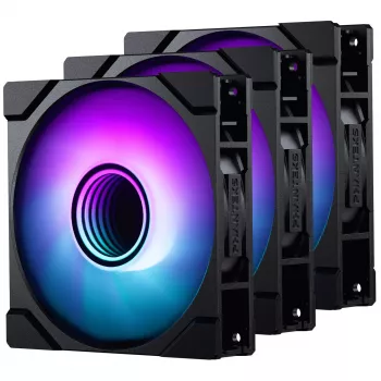 Phanteks M25 Gen2 120mm PWM D-RGB ventilaatorite 3-pakk - must