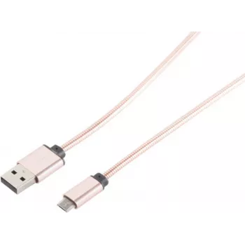 USB-kaabel S/CONN 14-11002 1m USB A Micro-USB B Roosakuldne