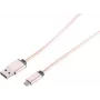USB-kaabel S/CONN 14-11002 1m USB A Micro-USB B Roosakuldne