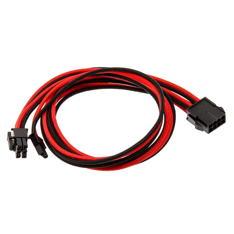 PHANTEKS 6+2-pin PCIe pikenduskaabel 50 cm - punutud must/punane (PH-CB8V_BR)
