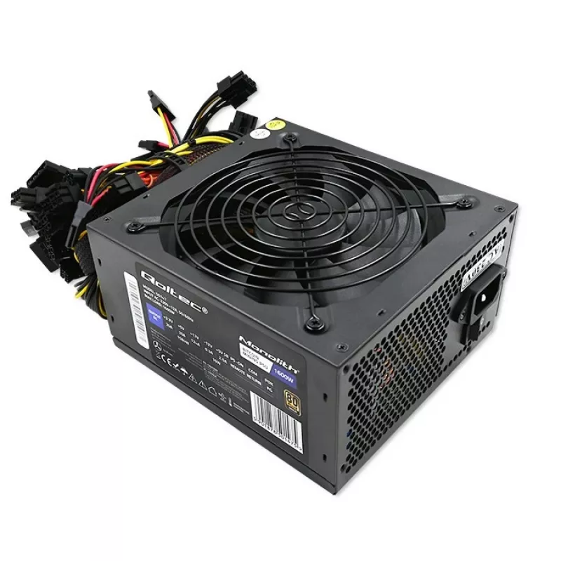 Toiteplokk QOLTEC Gaming Miner 1600W Gold, 1600 W, ATX, Kuldne tõhusus