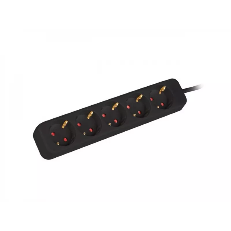 Pikendusjuhe Lanberg PS0-05F-0300-BK 3m 5 vahelduvvoolupistikupesa Siseruumides Must