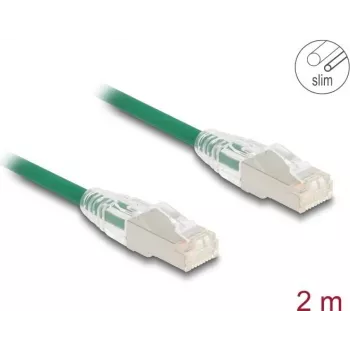 võrgukaabel DeLOCK RJ45 Cat.6A plug to plug 2m roheline