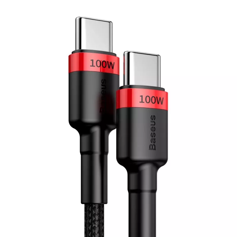 Baseus Cafule PD2.0 100W kiirlaadimis-USB-C-kaabel (20V 5A) 2 m punane+must