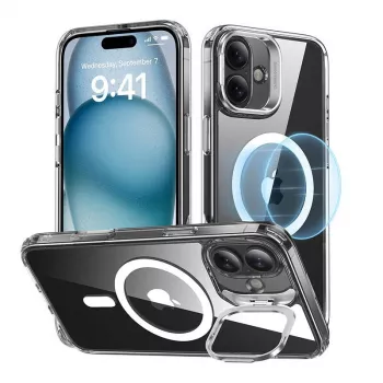 Telefoniümbris ESR Classic Hybrid iPhone 16 Plus'ile — läbipaistev integreeritud alusega