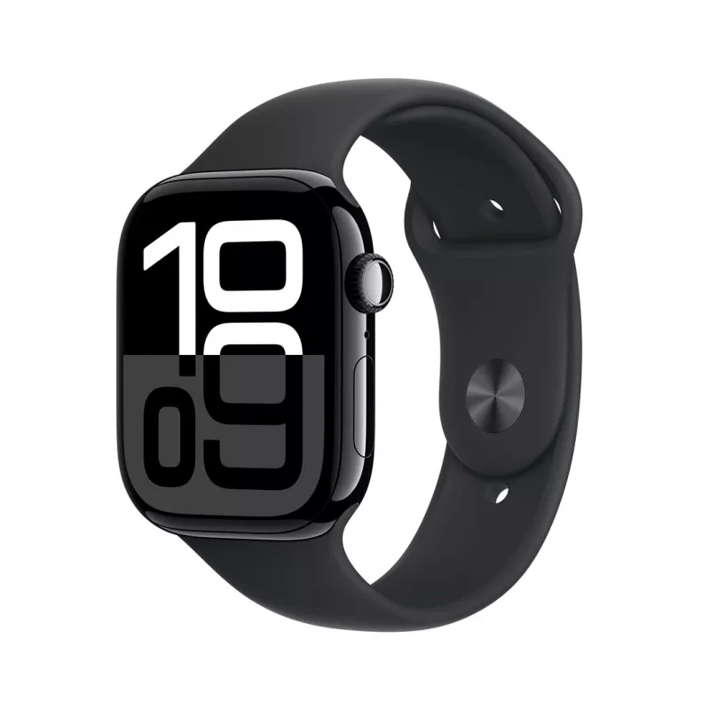 Apple Watch Series 10 GPS 46mm Jet Must Alumiiniumkorpus musta spordirihmaga - M/L