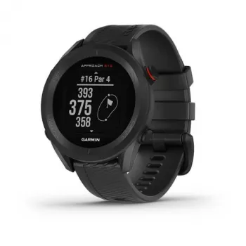 GPS-golfikell GARMIN Approach S12 Must, 43 mm korpus, silikoonrihm, 30 h GPS-aku