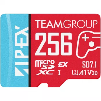 MicroSD Express mälukaart Team group APEX SD7.1 256 GB, punane/sinine