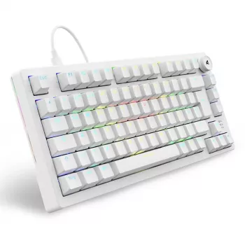 Sharkoon SGK25 75% QWERTZ USB juhtmega RGB LED klaviatuur, valge