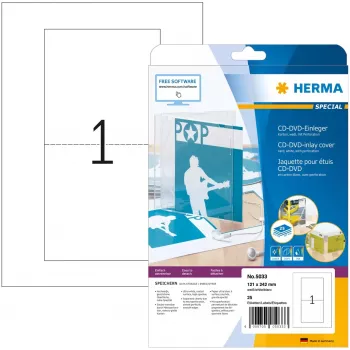 CD-ümbrise vaheleht HERMA 121x242 mm