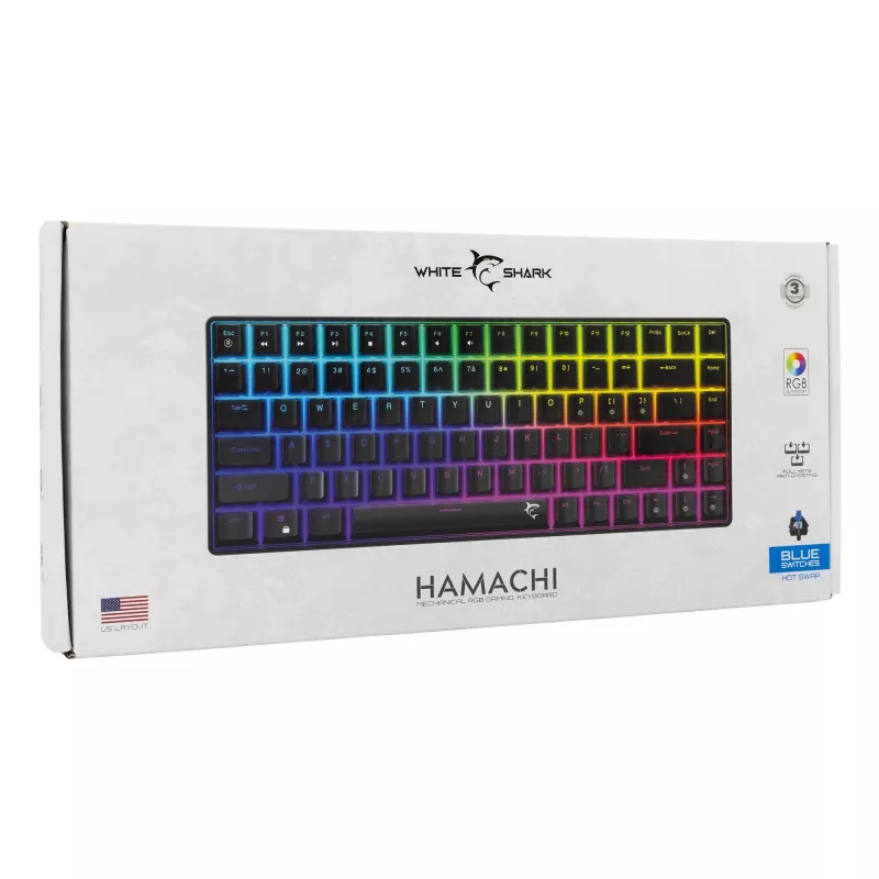 Mehaaniline klaviatuur White Shark GK-005121 RGB-valgustuse ja Blue lülititega
