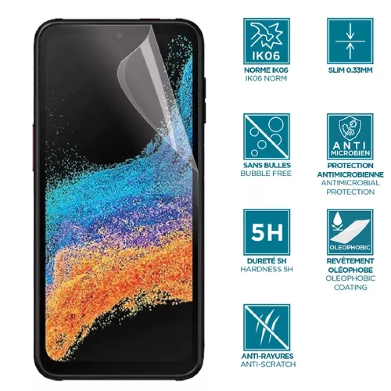 Läbipaistev ekraanikaitse Mobilis 036271 Samsung Galaxy Xcover 6 Pro antibakteriaalne tolmukindel kriimustuskindel põrutuskindel