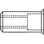 Pime needmutter GESIPA Al M5x7x12.5 väike pea, haardeulatus 0,5–3,0 mm, pakis 500 tk