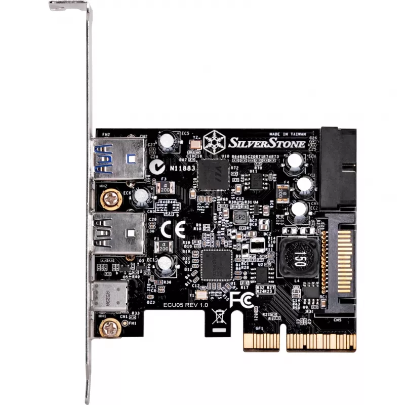 SilverStone ECU05 - USB-adapter - PCIe 2,0 x2 madalprofiil - USB 3,1 Type C x 1 + USB3.0 x 2 + USB3.0 (sisemine) x 2 (SST-ECU05)