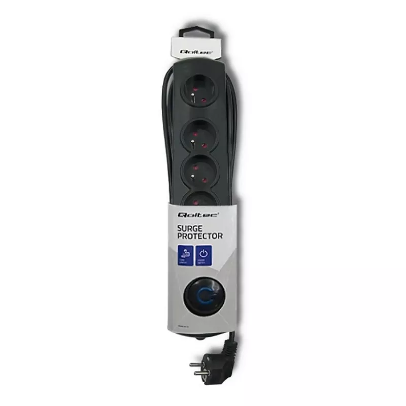 Liigpingekaitse Qoltec 50269 Must 5 pistikupesa 230V