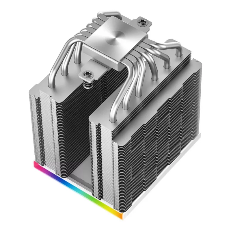 Õhkjahuti DeepCool AK620 Digital SE Valge — kahe 120 mm ventilaatoriga, 6 soojustoru, PWM, LGA 1700 tugi, sisseehitatud ekraan