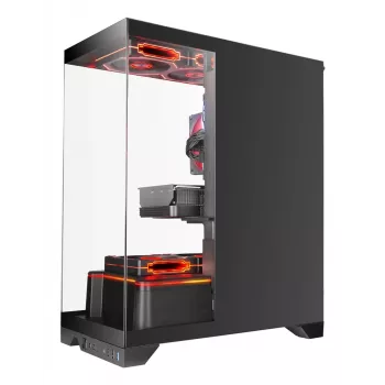 TACENS Mars Gaming MCPRISMA Midi Tower PC korpus, must, karastatud klaas, toetab ATX/Micro-ATX/Mini-ITX, 2x3,5-tollised + 2x2,5-tollised sahtlid