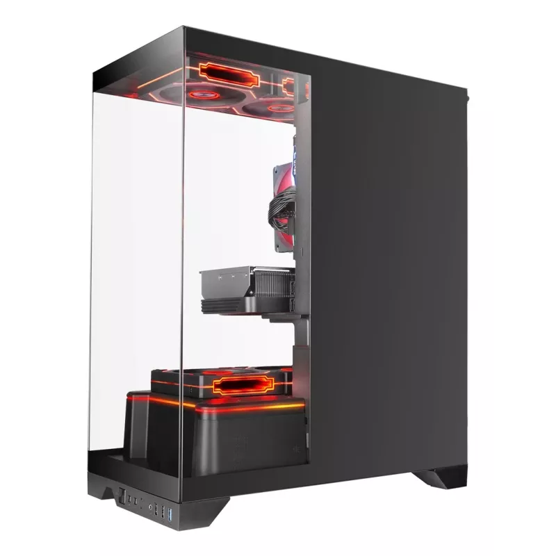 TACENS Mars Gaming MCPRISMA Midi Tower PC korpus, must, karastatud klaas, toetab ATX/Micro-ATX/Mini-ITX, 2x3,5-tollised + 2x2,5-tollised sahtlid