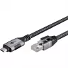 Goobay 70755 USB-C RJ45 Ethernet CAT 6 kaabel stabiilseks traadiga internetiühenduseks ruuteri/modemiga/võrgukommutaatoriga/Asendab USB-RJ45 adapteri / 1