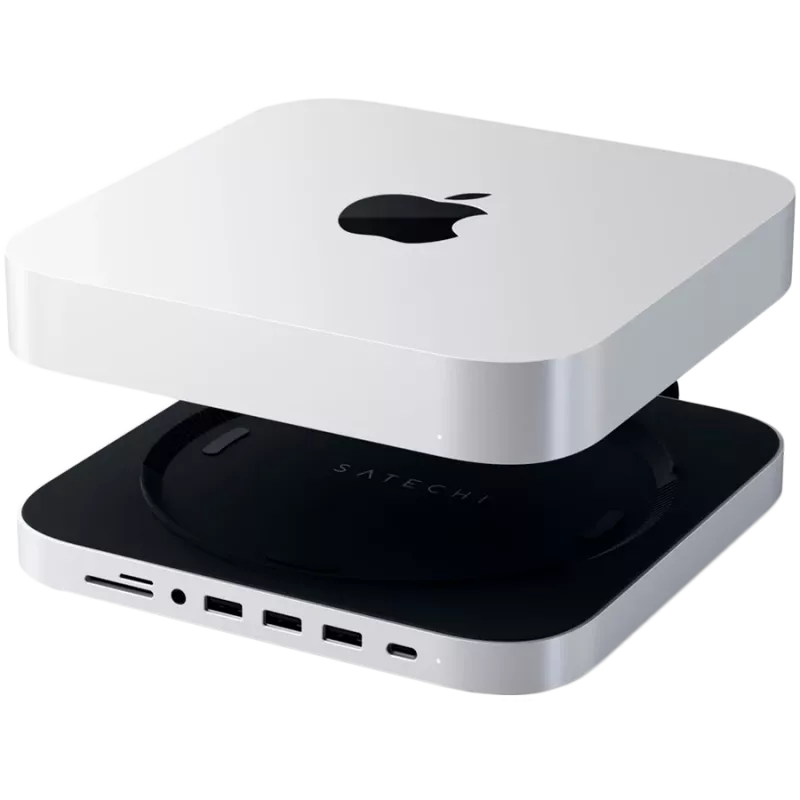 Satechi USB-C alumiiniumist alus ja jaotur Apple Mac mini jaoks (hõbedane)