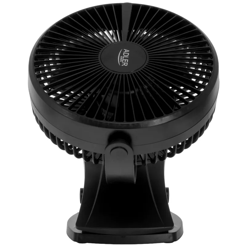 Adler laetav klambriga lauaventilaator | AD 7342 | Lauaventilaator | Must | Läbimõõt 15,5 cm | Kiiruste arv 3 | Võnkumine | 5 W