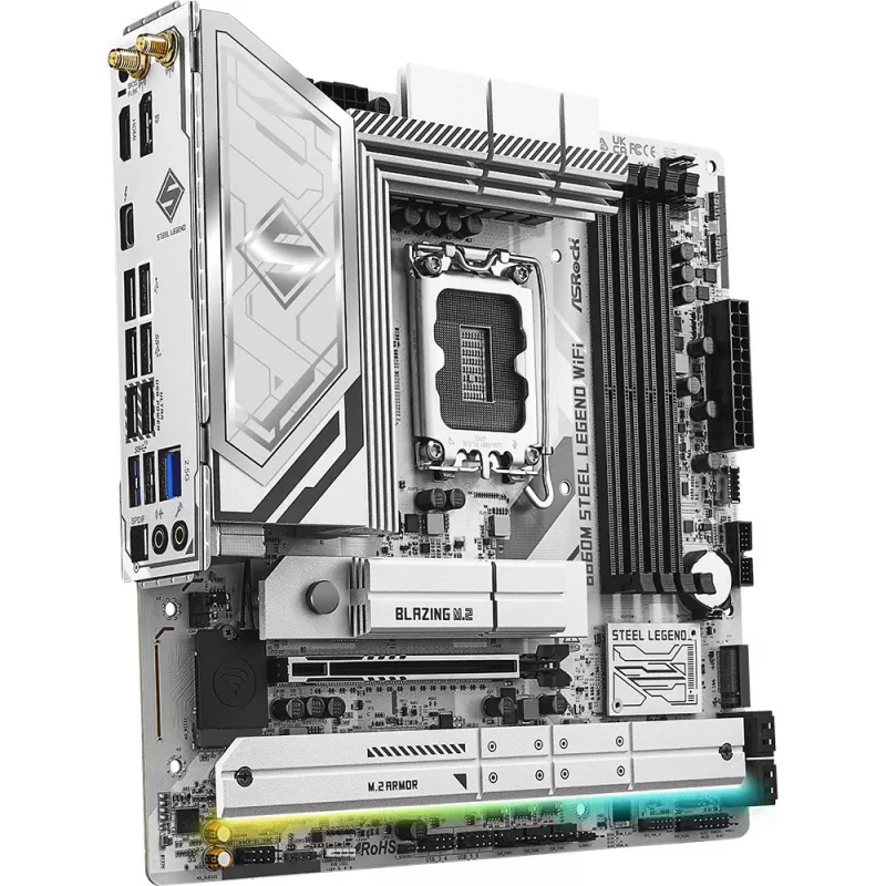 Emaplaat ASRock B860M Steel Legend WiFi — Intel B860, LGA 1851, micro‑ATX, DDR5, 4 DIMM, Wi‑Fi 6E, 2.5GbE