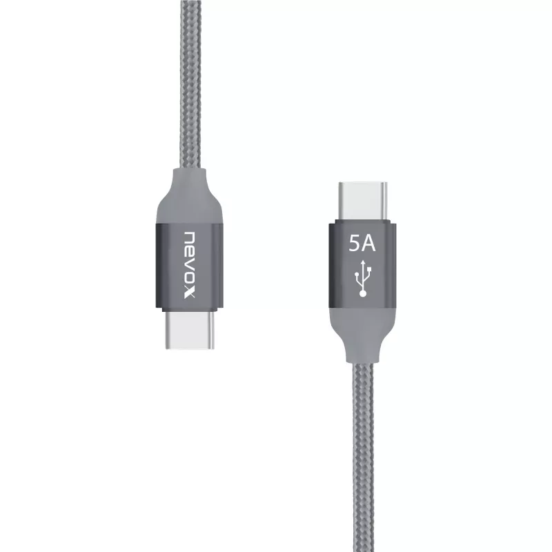 USB-kaabel Nevox 1654 USB 2.0 2m USB C Hall Hõbedane