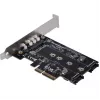 Silverstone SST-ECM27 M.2/SATA adapterkaart, PCIe 4.0, 1x M-Key, 2x SATA 6G - madal profiil