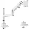 Monitor mount DIGITUS Single, clamp, 57 inch max, 27 kg capacity, VESA 75x75–100x100, Valge