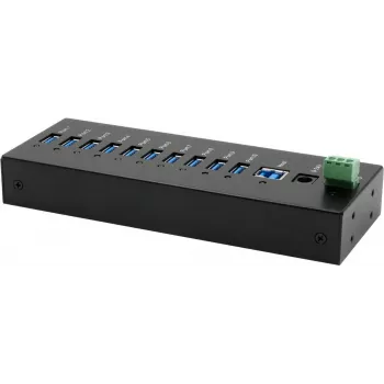 USB-jaotur Exsys EX-11230HMS 10-pordiline USB 3.2 Gen 1 15 kV ESD-kaitsega