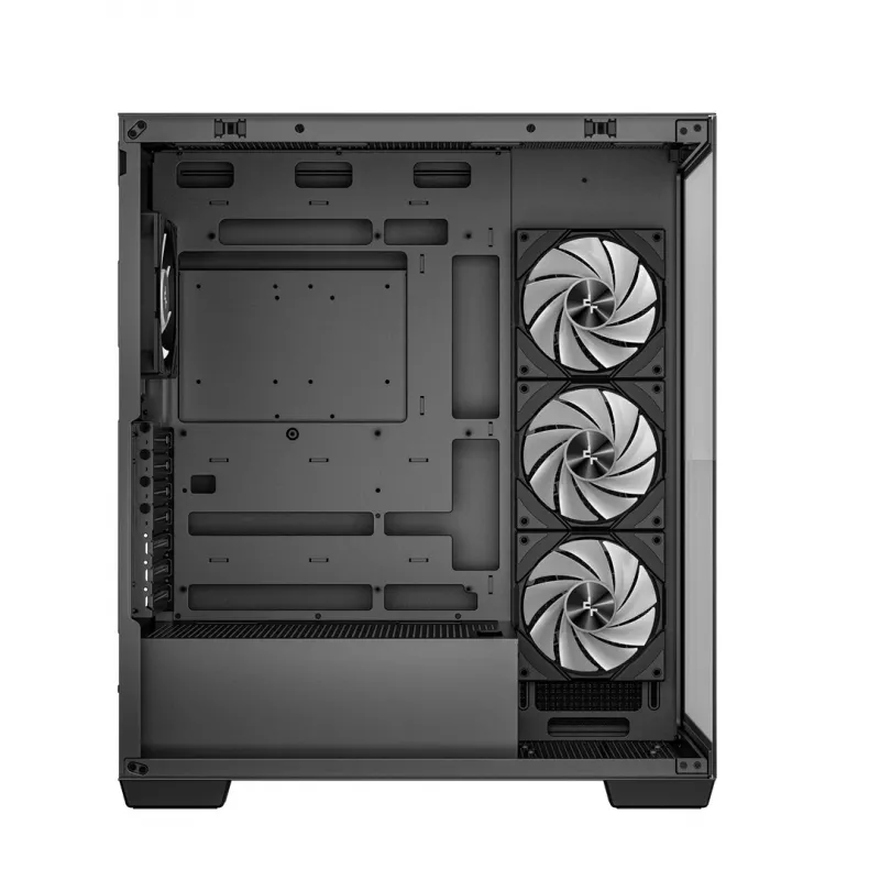 PC korpus DeepCool CG580 4F Midi Tower — ATX/ITX/MicroATX, karastatud klaas, 3×120mm+1×120mm ventilaatorid, 2×3.5-tolline ja 2×2.5-tolline, USB-A×2 USB-C×1, must
