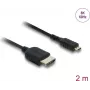 HDMI-kaabel DELOCK 81691 — HDMI Type A pesast Micro HDMI Type D, 2 m, 48 Gbit/s, kuni 7680×4320, kullatud kontaktidega, must
