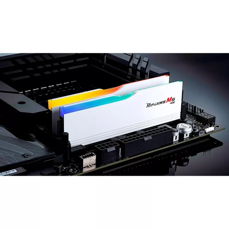 DIMM 64 GB DDR5-5200 (2x 32 GB) Dual-Kit, mälu valge, F5-5200J4040A32GX2-RM5RW, Ripjaws M5 RGB, INTEL XMP