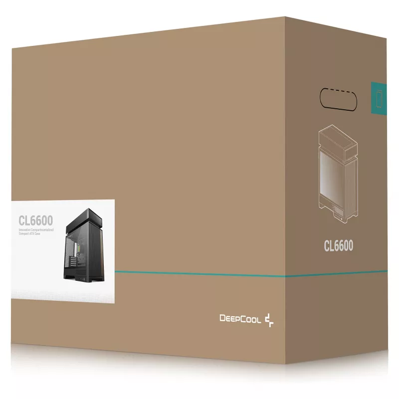 Lauaarvuti korpus DeepCool CL6600 Must — toetab ATX/PS2/SFX/SFX-L toiteplokke, 140 mm esiventilaatoreid, 120/140 mm üla- ja tagaventilaatoreid, 2,5/3,5 tolli draive