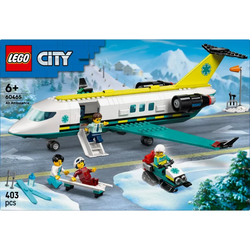 LEGO City päästelennuk 60465 – väike päästelennuki ehituskomplekt, 403 detaili, 4 minifiguuri, vanusele 6+