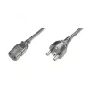 Digitus toitekaabel, CEE 7/7 (tüüp-F) - C13 M/F, H05VVF3G 0.75 mm², 1.2 m, must
