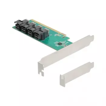 DELOCK PCIe x16 bifurkatsioonikaart 4 × sisemise SFF-8643 NVMe jaoks, madalprofiiliga