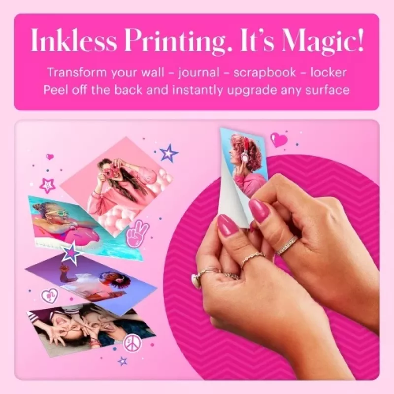 Barbie x Kodak STEP Slim Instant Mobile Photo Printer Värviline ZINK 2x3'' 1ppm, Bluetooth, Roosa