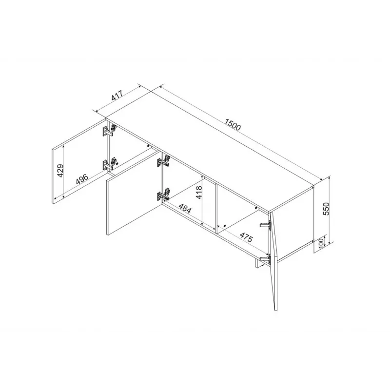 Cama 3D RTV-kapp ALMA 150x41.5xH55 kašmiir