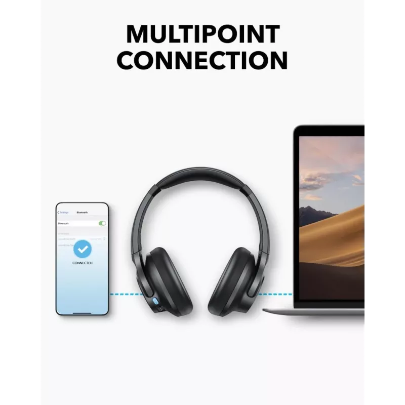 Kõrvaklapid Anker Soundcore Q11i, Bluetooth 5.0, kuni 20 h aku, sisseehitatud mikrofon, tumehall