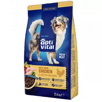 OptiVital täisväärtuslik kuivtoit täiskasvanud koertele kanaga 2,4 kg