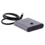 Dokkimisjaam Unitek D1078A — USB-C jaotur, 2x USB-C sisend, 1x USB-C väljund, 100 W PD, 4K tugi, max 3480×2160, hall