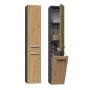 Vannitoa hoiukapp Topeshop NEL IV ANTR/ART — vabalt seisev, Grafiit/Tamm, 3 riiulit, 310×300×1740 mm