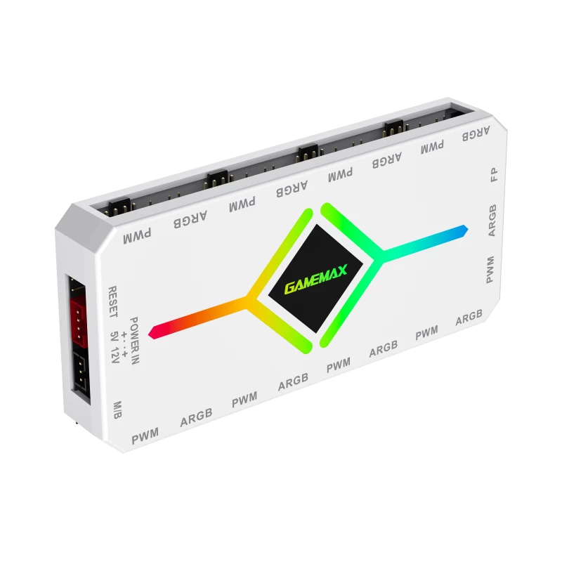 Gamemax | Kaugjuhtimispult | V4.0 ARGB PWM HUB BK | Valge | Gamemax