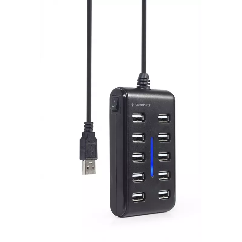 USB-jaotur Gembird UHB-U2P10P-01 — 10-pordiline USB 2.0 jaotur