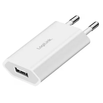 USB-A pistikuadapter, 5W, 5V/1A, 1xUSB-A valge